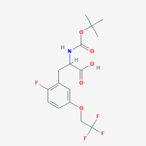 molecular formula C16H19F4NO5 B8174855 2-((tert-Butoxycarbonyl)amino)-3-(2-fluoro-5-(2,2,2-trifluoroethoxy)phenyl)propanoic acid 