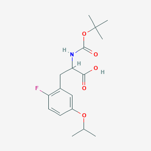 molecular formula C17H24FNO5 B8174862 2-((tert-Butoxycarbonyl)amino)-3-(2-fluoro-5-isopropoxyphenyl)propanoic acid 