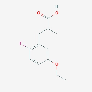 molecular formula C12H15FO3 B8174886 3-(5-Ethoxy-2-fluorophenyl)-2-methylpropanoic acid 