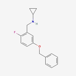 molecular formula C17H18FNO B8174904 N-(5-(benzyloxy)-2-fluorobenzyl)cyclopropanamine 