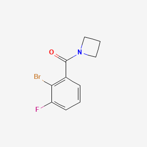 molecular formula C10H9BrFNO B8174909 Azetidin-1-yl(2-bromo-3-fluorophenyl)methanone 