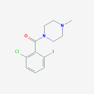 molecular formula C12H14ClIN2O B8174953 (2-Chloro-6-iodophenyl)(4-methylpiperazin-1-yl)methanone 