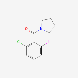 molecular formula C11H11ClINO B8174960 (2-Chloro-6-iodophenyl)(pyrrolidin-1-yl)methanone 