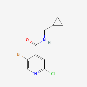 molecular formula C10H10BrClN2O B8175141 5-Bromo-2-chloro-N-(cyclopropylmethyl)isonicotinamide 