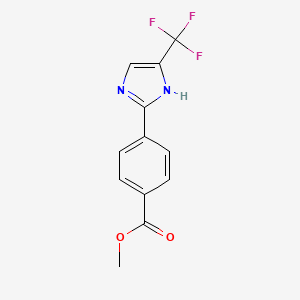 molecular formula C12H9F3N2O2 B8175146 Methyl 4-(4-(trifluoromethyl)-1H-imidazol-2-yl)benzoate 