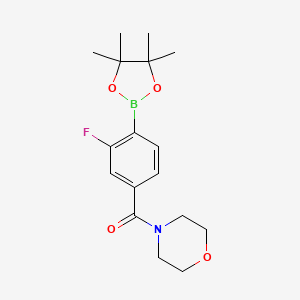 molecular formula C17H23BFNO4 B8175167 (3-Fluoro-4-(4,4,5,5-tetramethyl-1,3,2-dioxaborolan-2-yl)phenyl)(morpholino)methanone 