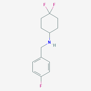 molecular formula C13H16F3N B8175213 4,4-Difluoro-N-(4-fluorobenzyl)cyclohexanamine 