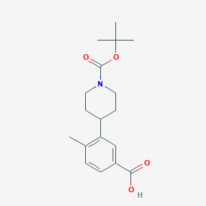 molecular formula C18H25NO4 B8175276 3-(1-(tert-Butoxycarbonyl)piperidin-4-yl)-4-methylbenzoic acid 