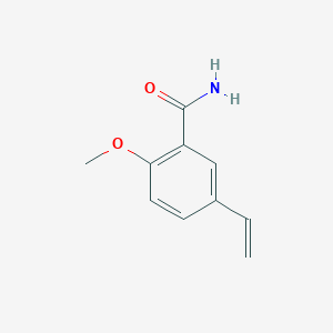 molecular formula C10H11NO2 B8175295 2-Methoxy-5-vinylbenzamide 