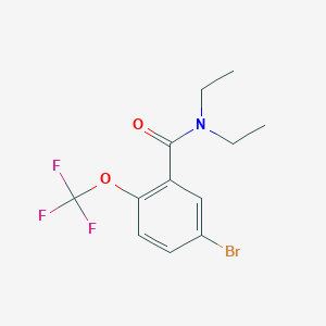 molecular formula C12H13BrF3NO2 B8175315 5-Bromo-N,N-diethyl-2-(trifluoromethoxy)benzamide 