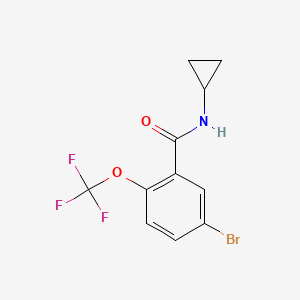 molecular formula C11H9BrF3NO2 B8175334 5-Bromo-N-cyclopropyl-2-(trifluoromethoxy)benzamide 