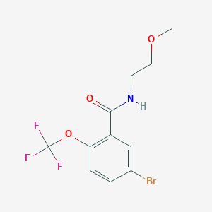 molecular formula C11H11BrF3NO3 B8175341 5-Bromo-N-(2-methoxyethyl)-2-(trifluoromethoxy)benzamide 