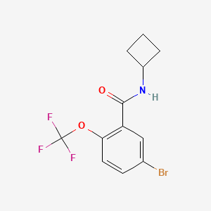 molecular formula C12H11BrF3NO2 B8175344 5-Bromo-N-cyclobutyl-2-(trifluoromethoxy)benzamide 