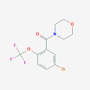 molecular formula C12H11BrF3NO3 B8175358 (5-Bromo-2-(trifluoromethoxy)phenyl)(morpholino)methanone 