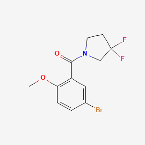 molecular formula C12H12BrF2NO2 B8175364 (5-Bromo-2-methoxyphenyl)(3,3-difluoropyrrolidin-1-yl)methanone 