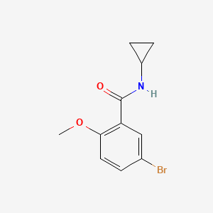 molecular formula C11H12BrNO2 B8175365 5-Bromo-N-cyclopropyl-2-methoxybenzamide 