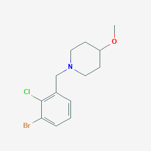 molecular formula C13H17BrClNO B8175407 1-(3-Bromo-2-chlorobenzyl)-4-methoxypiperidine 