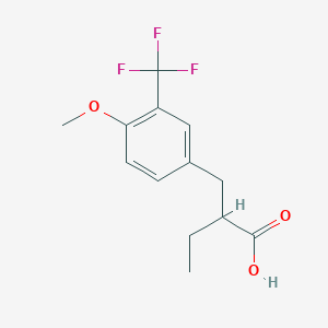 molecular formula C13H15F3O3 B8175479 2-(4-Methoxy-3-(trifluoromethyl)benzyl)butanoic acid 