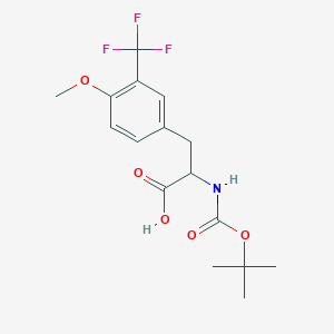 molecular formula C16H20F3NO5 B8175486 2-((tert-Butoxycarbonyl)amino)-3-(4-methoxy-3-(trifluoromethyl)phenyl)propanoic acid 