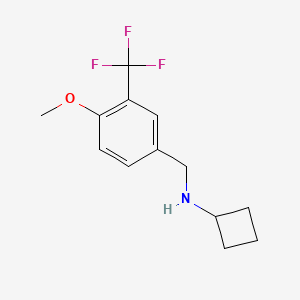 molecular formula C13H16F3NO B8175497 N-(4-Methoxy-3-(trifluoromethyl)benzyl)cyclobutanamine 