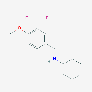molecular formula C15H20F3NO B8175503 N-(4-methoxy-3-(trifluoromethyl)benzyl)cyclohexanamine 
