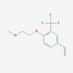molecular formula C12H13F3O2 B8175534 1-(2-Methoxyethoxy)-2-(trifluoromethyl)-4-vinylbenzene 