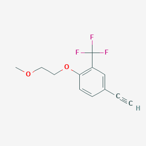 molecular formula C12H11F3O2 B8175542 4-Ethynyl-1-(2-methoxyethoxy)-2-(trifluoromethyl)benzene 