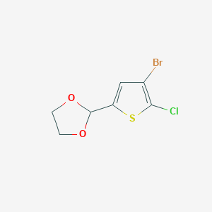 molecular formula C7H6BrClO2S B8175591 2-(4-Bromo-5-chloro-2-thienyl)-1,3-dioxolane 