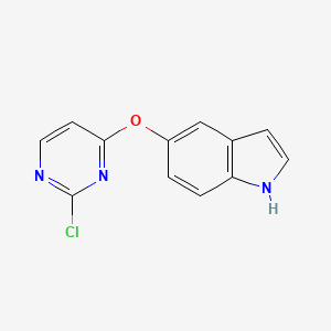 molecular formula C12H8ClN3O B8175597 5-(2-chloropyrimidin-4-yloxy)-1H-indole 
