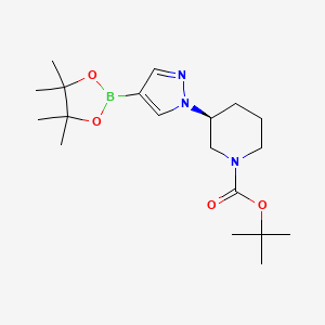 molecular formula C19H32BN3O4 B8175602 (S)-tert-Butyl 3-(4-(4,4,5,5-tetramethyl-1,3,2-dioxaborolan-2-yl)-1H-pyrazol-1-yl)piperidine-1-carboxylate 