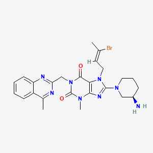molecular formula C25H29BrN8O2 B8175615 N-Des-(2-butyn-1-yl)-N-(3-bromo-2-buten-1-yl) Linagliptin 