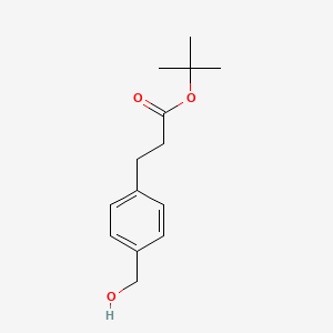 molecular formula C14H20O3 B8175640 3-(4-Hydroxymethyl-phenyl)-propionic acid tert-butyl ester 