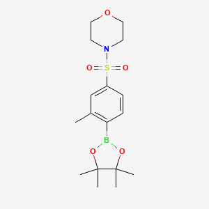 molecular formula C17H26BNO5S B8175674 4-[3-Methyl-4-(4,4,5,5-tetramethyl-[1,3,2]dioxaborolan-2-yl)-benzenesulfonyl]-morpholine 