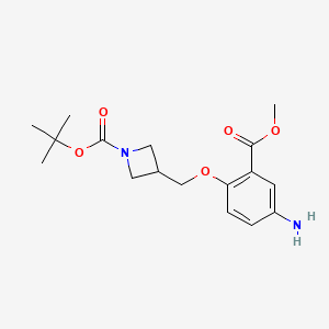 molecular formula C17H24N2O5 B8175679 3-(4-Amino-2-methoxycarbonyl-phenoxymethyl)-azetidine-1-carboxylic acid tert-butyl ester 