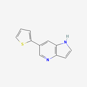 molecular formula C11H8N2S B8175701 6-(Thiophen-2-yl)-1H-pyrrolo[3,2-b]pyridine 