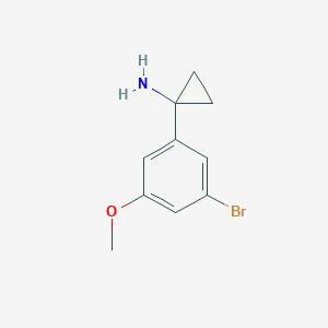 molecular formula C10H12BrNO B8175717 1-(3-Bromo-5-methoxyphenyl)cyclopropanamine 