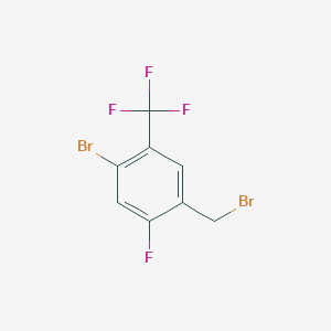 molecular formula C8H4Br2F4 B8175772 1-Bromo-4-(bromomethyl)-5-fluoro-2-(trifluoromethyl)benzene 