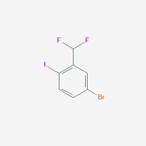 molecular formula C7H4BrF2I B8175774 4-Bromo-2-(difluoromethyl)-1-iodobenzene 