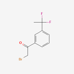 molecular formula C10H9BrF2O B8175775 2-Bromo-1-[3-(1,1-difluoroethyl)phenyl]ethanone 