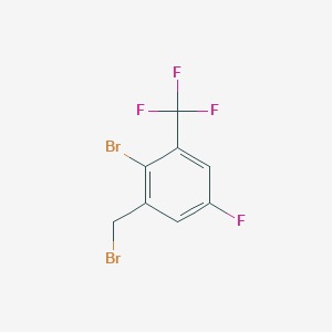 molecular formula C8H4Br2F4 B8175783 2-Bromo-1-(bromomethyl)-5-fluoro-3-(trifluoromethyl)benzene 