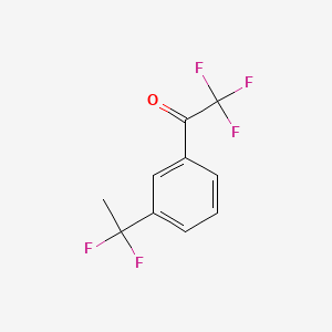 molecular formula C10H7F5O B8175787 1-[3-(1,1-Difluoroethyl)phenyl]-2,2,2-trifluoroethanone 