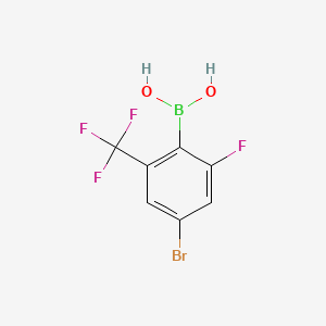 molecular formula C7H4BBrF4O2 B8175792 [4-Bromo-2-fluoro-6-(trifluoromethyl)phenyl]boronic acid 