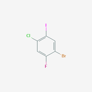 molecular formula C6H2BrClFI B8175818 1-Bromo-4-chloro-2-fluoro-5-iodobenzene 