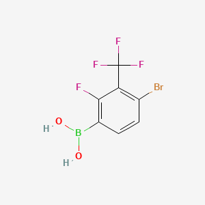 molecular formula C7H4BBrF4O2 B8175819 [4-Bromo-2-fluoro-3-(trifluoromethyl)phenyl]boronic acid 