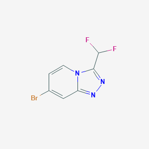 molecular formula C7H4BrF2N3 B8175824 7-Bromo-3-(difluoromethyl)-[1,2,4]triazolo[4,3-A]pyridine 