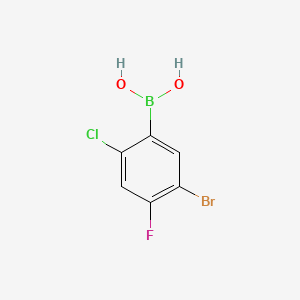 molecular formula C6H4BBrClFO2 B8175883 (5-Bromo-2-chloro-4-fluorophenyl)boronic acid 