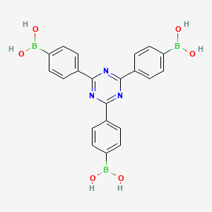 molecular formula C21H18B3N3O6 B8176048 ((1,3,5-Triazine-2,4,6-triyl)tris(benzene-4,1-diyl))triboronic acid 