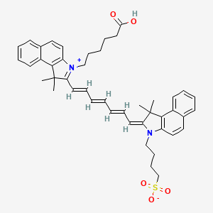4-[(2E)-2-[(2E,4E,6E)-7-[3-(5-carboxypentyl)-1,1-dimethylbenzo[e]indol-3-ium-2-yl]hepta-2,4,6-trienylidene]-1,1-dimethylbenzo[e]indol-3-yl]butane-1-sulfonate