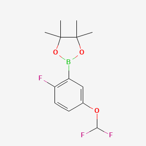 molecular formula C13H16BF3O3 B8176151 2-(5-(Difluoromethoxy)-2-fluorophenyl)-4,4,5,5-tetramethyl-1,3,2-dioxaborolane 