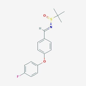 molecular formula C17H18FNO2S B8176202 (NE,R)-N-[[4-(4-fluorophenoxy)phenyl]methylidene]-2-methylpropane-2-sulfinamide 